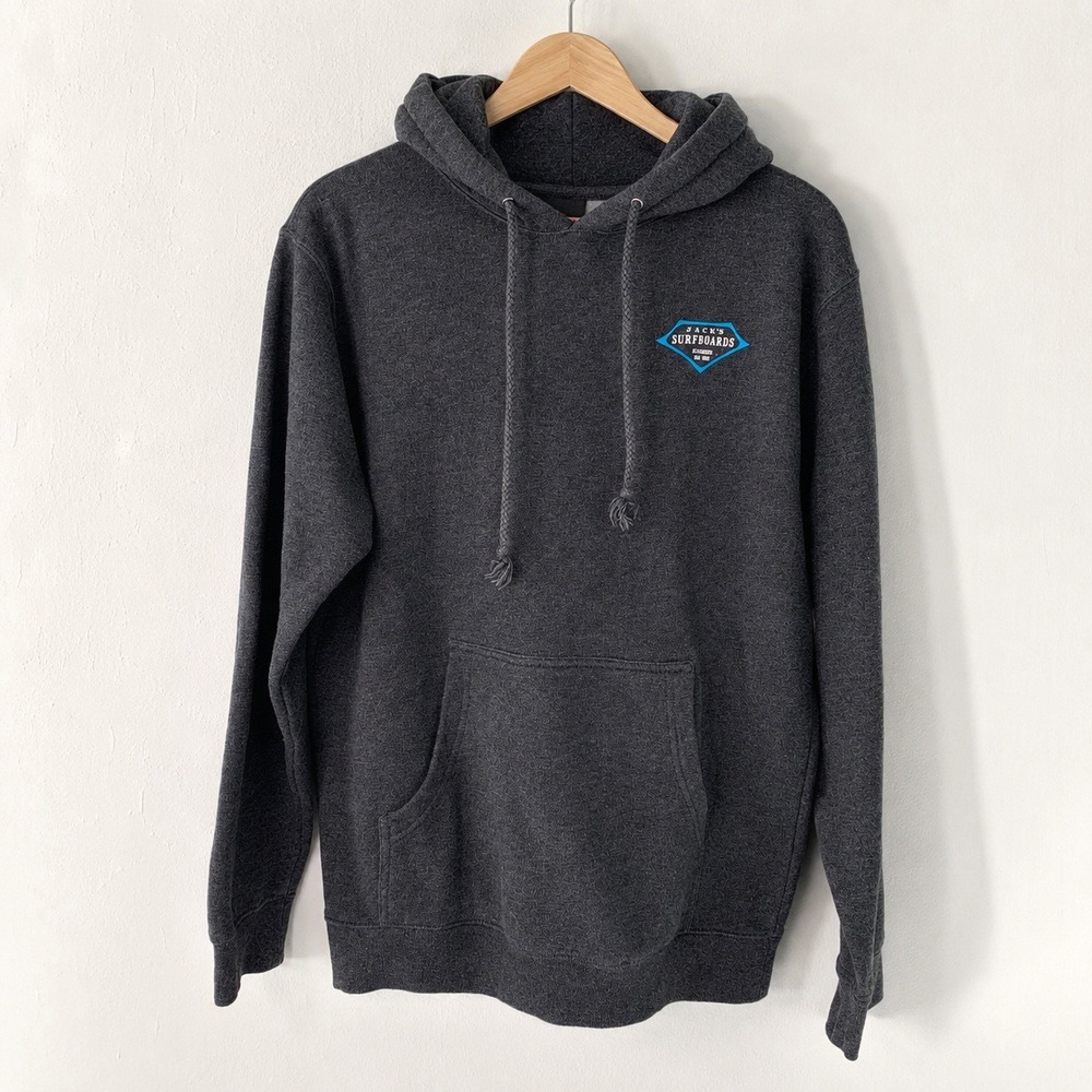Jack's‎ Surfboards Retro Lam Classic Pullover Hoodie Charcoal Heather / Size M
